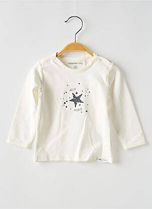 T-shirt coupe cintrée manches longues beige NOPPIES fille