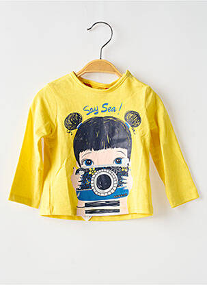 T-shirt coupe cintrée manches longues jaune BOBOLI fille