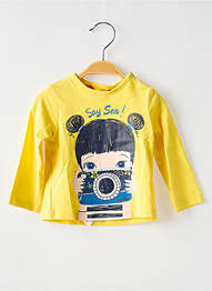 T-shirt coupe cintrée manches longues jaune BOBOLI fille