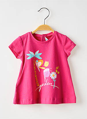 T-shirt stretch manches courtes rose MAYORAL fille