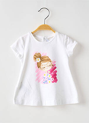 T-shirt stretch manches courtes blanc MAYORAL fille