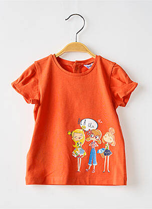 T-shirt coupe cintrée manches courtes orange MAYORAL fille