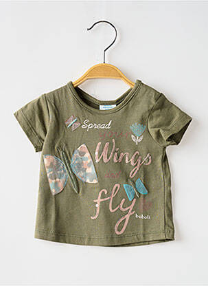 T-shirt coupe cintrée manches courtes vert BOBOLI fille