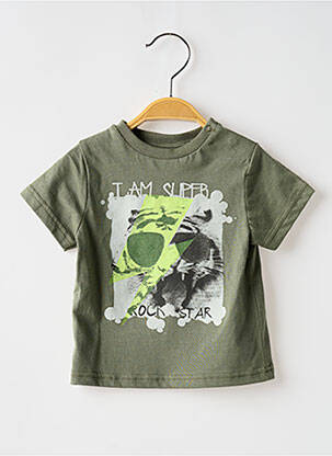 T-shirt stretch manches courtes vert 3 POMMES garcon