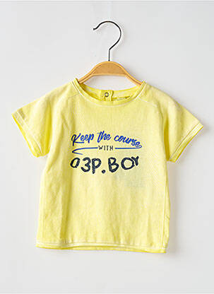 T-shirt fermeture pressionnée manches courtes jaune 3 POMMES garçon