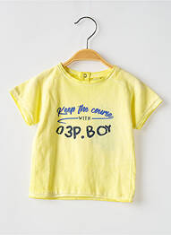 T-shirt fermeture pressionnée manches courtes jaune 3 POMMES garcon