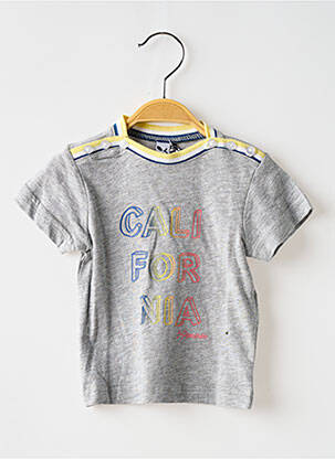 T-shirt stretch manches courtes gris 3 POMMES garçon