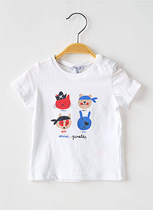 T-shirt stretch manches courtes blanc ABSORBA garçon