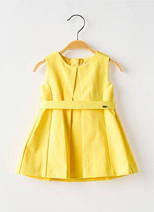 Robe mi-longue jaune MAYORAL pour fille
