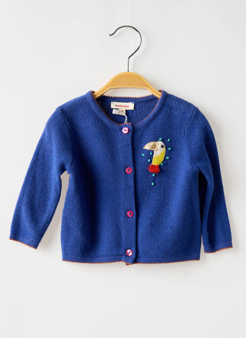 Gilet manches longues resserrée sur le bas bleu CATIMINI fille