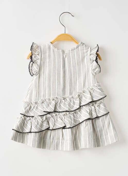 Robe mi-longue fermeture zippée au dos manches courtes gris MAYORAL fille
