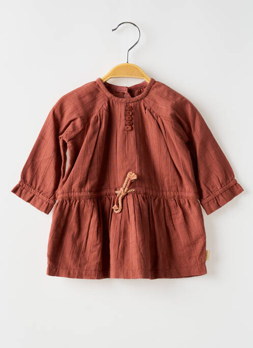 Robe mi-longue doublure manches longues orange NOPPIES fille