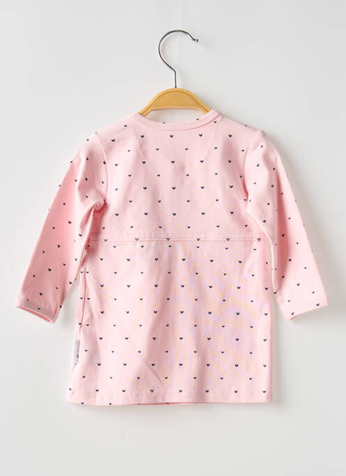 Robe mi-longue fermeture pressionnée manches longues rose NOPPIES fille