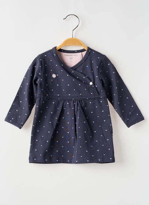 Robe mi-longue fermeture pressionnée manches longues bleu NOPPIES fille