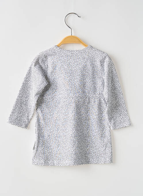 Robe mi-longue fermeture pressionnée manches longues blanc NOPPIES fille