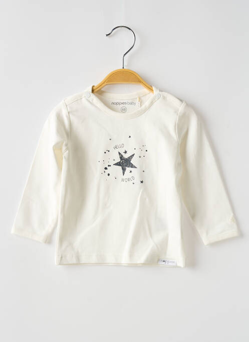 T-shirt coupe cintrée manches longues beige NOPPIES fille