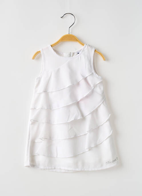Robe mi-longue blanc 3 POMMES pour fille
