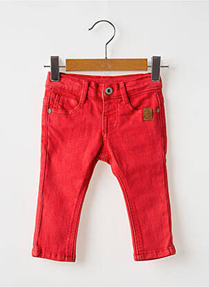 Jeans coupe slim poches taille ajustable rouge 3 POMMES garçon