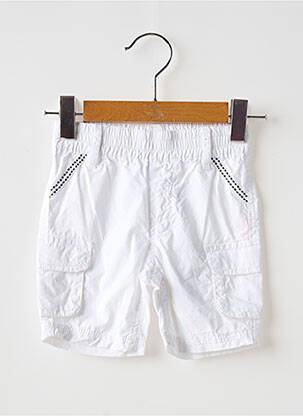 Bermuda tissage popeline taille élastique blanc 3 POMMES garcon
