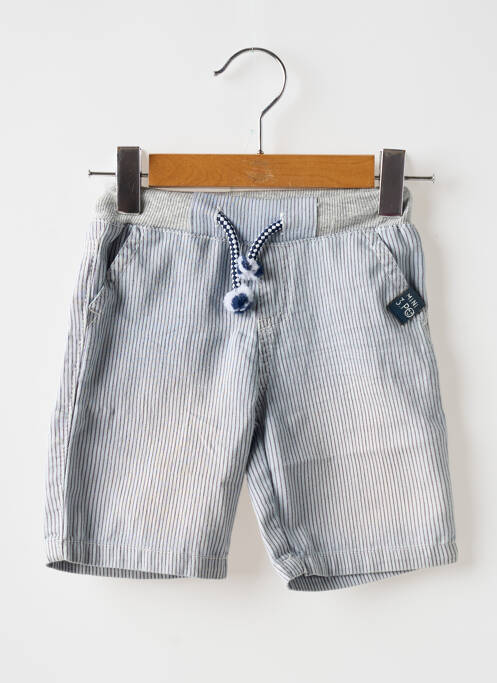 Bermuda tissage denim taille élastique bleu 3 POMMES garcon