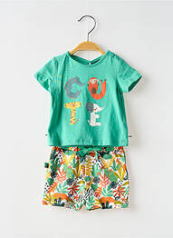 Ensemble short taille élastique vert BOBOLI garcon