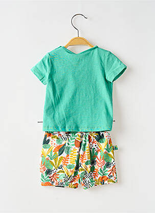 Ensemble short taille élastique vert BOBOLI garcon