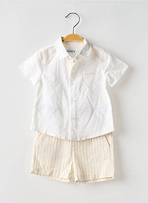 Ensemble short taille ajustable blanc MAYORAL garçon