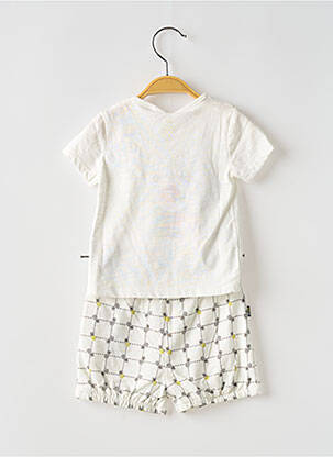 Ensemble short sérigraphie floquée blanc BOBOLI garçon