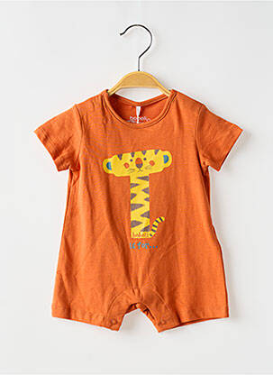 Barboteuse col rond orange BOBOLI garcon