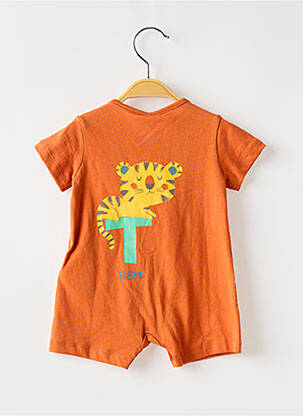 Barboteuse col rond orange BOBOLI garcon