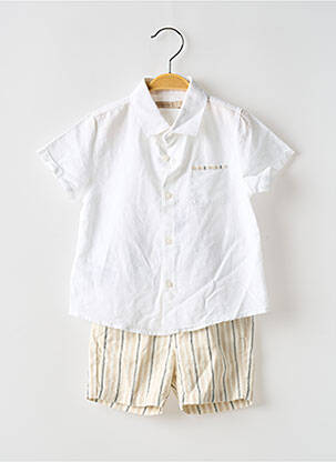 Ensemble short taille ajustable blanc MAYORAL garçon