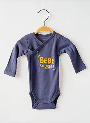 Body lingerie fermeture pressionnée à l'entrejambe bleu SUCRE D'ORGE enfant