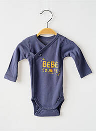 Body lingerie fermeture pressionnée à l'entrejambe bleu SUCRE D'ORGE enfant