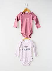 Body lingerie rose SUCRE D'ORGE pour fille seconde vue