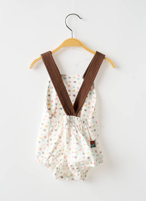Barboteuse fermeture pressionnée à l'entrejambe blanc BOBOLI enfant
