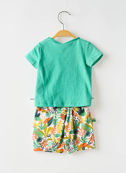 Ensemble short taille élastique vert BOBOLI garcon