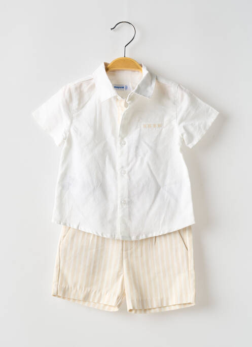 Ensemble short taille ajustable blanc MAYORAL garcon