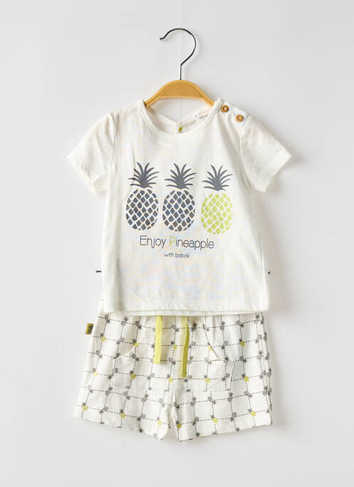 Ensemble short taille élastique blanc BOBOLI garcon