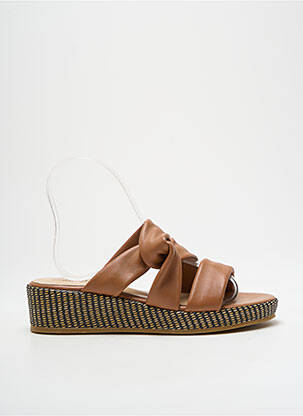 Mules/sabots matière lisse talon de 4 à 6cm marron JB MARTIN femme
