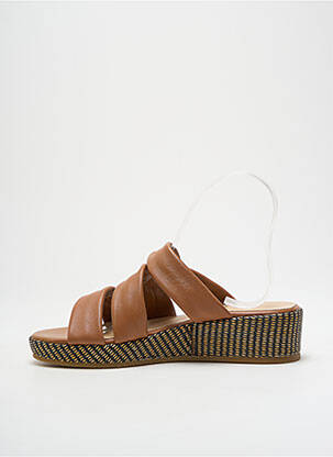 Mules/sabots matière lisse talon de 4 à 6cm marron JB MARTIN femme