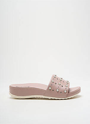 Mules/sabots matière lisse talon de 4 à 6cm rose ROMIKA femme