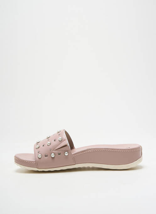 Mules/sabots tissage satiné talon de 4 à 6cm rose ROMIKA femme