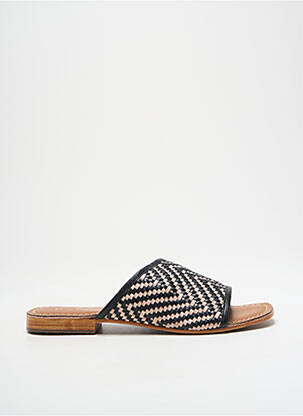 Mules/sabots tissage satiné talon plat jusqu'à 3cm noir L'ATELIER TROPÉZIEN femme