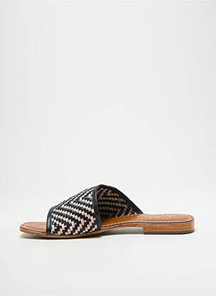 Mules/sabots tissage satiné talon plat jusqu'à 3cm noir L'ATELIER TROPÉZIEN femme