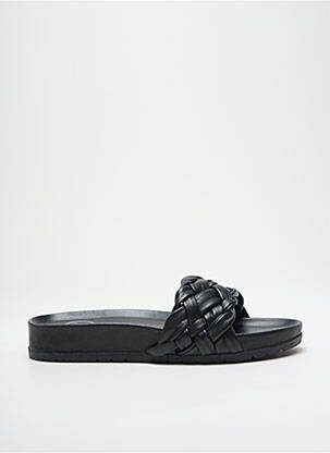 Mules/sabots tissage satiné talon plat jusqu'à 3cm noir L'ATELIER TROPÉZIEN femme