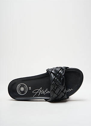 Mules/sabots tissage satiné talon plat jusqu'à 3cm noir L'ATELIER TROPÉZIEN femme