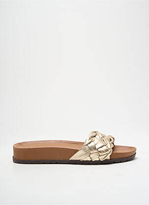 Mules/sabots tissage satiné talon plat jusqu'à 3cm or L'ATELIER TROPÉZIEN femme