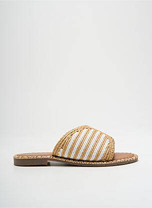 Mules/sabots chiquet talon plat jusqu'à 3cm blanc L'ATELIER TROPÉZIEN femme