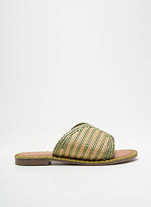 Mules/sabots chiquet talon plat jusqu'à 3cm vert L'ATELIER TROPÉZIEN femme