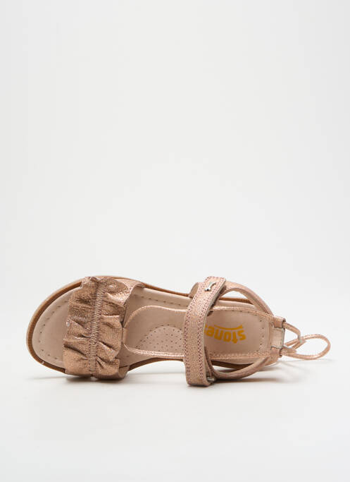 Sandales/nu pieds tissage satiné chiquet rose STONES AND BONES fille